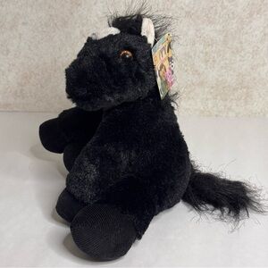 Fluffy 8” Black Stuffed Horse Toy
